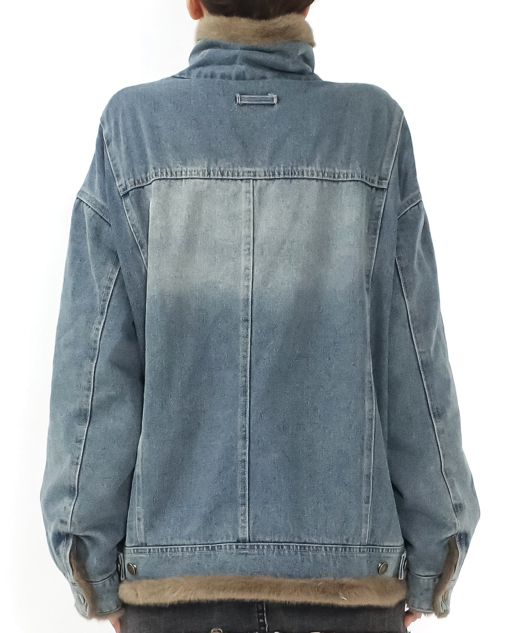 denim faux fur jacket *pre-order*