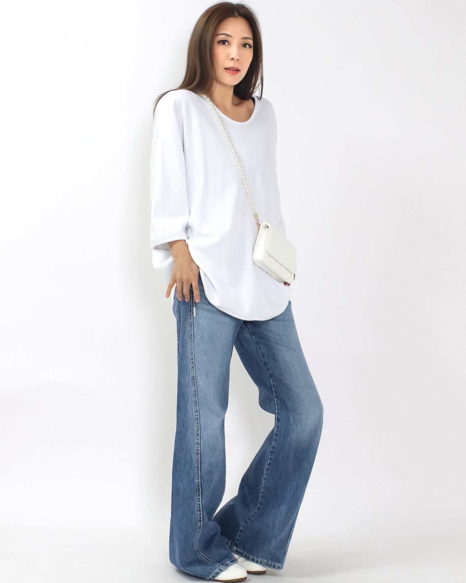 ivory U hem tee *pre-order*