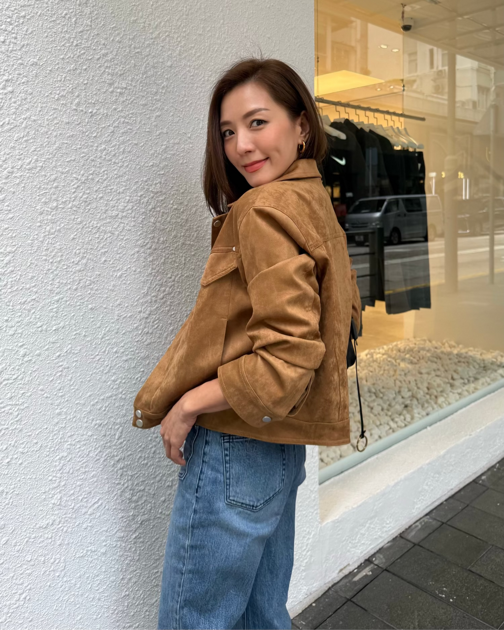 beige PU suede jacket *pre-order*