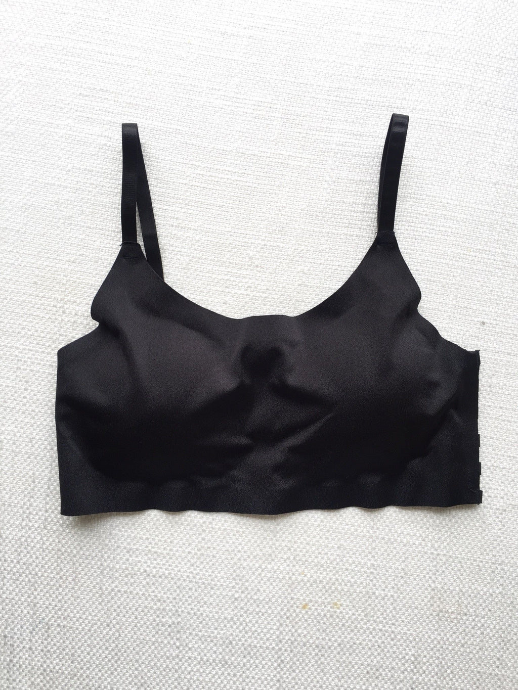 black stretch caged back bra top