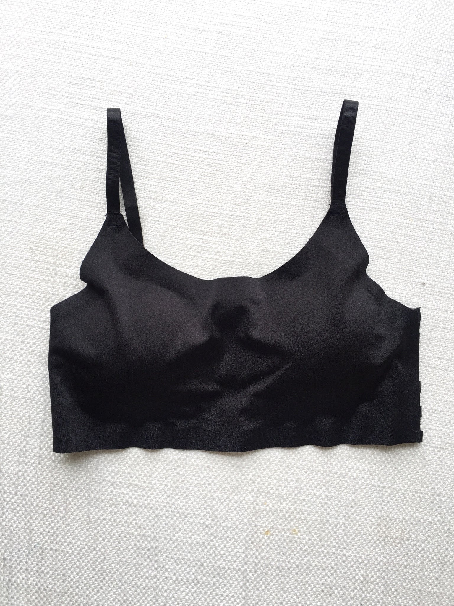 black stretch caged back bra top