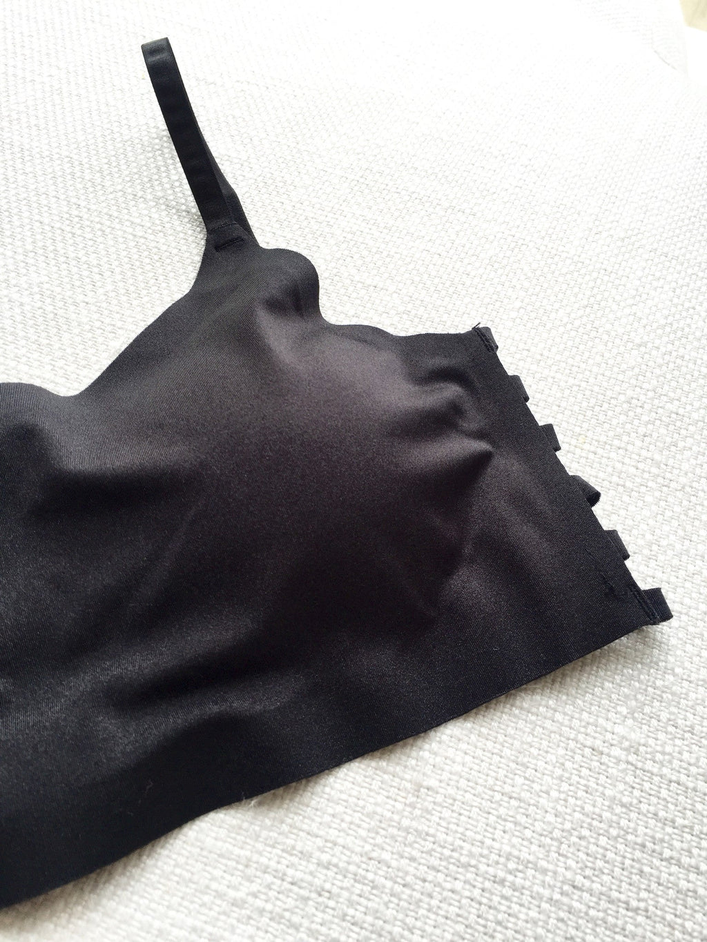 black stretch caged back bra top