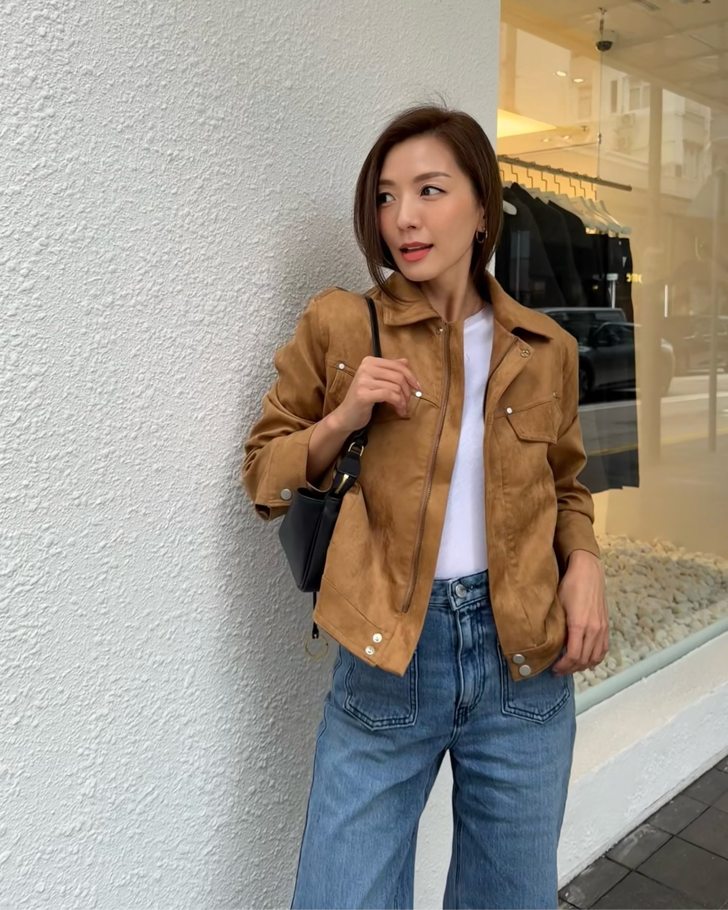 beige PU suede jacket *pre-order*