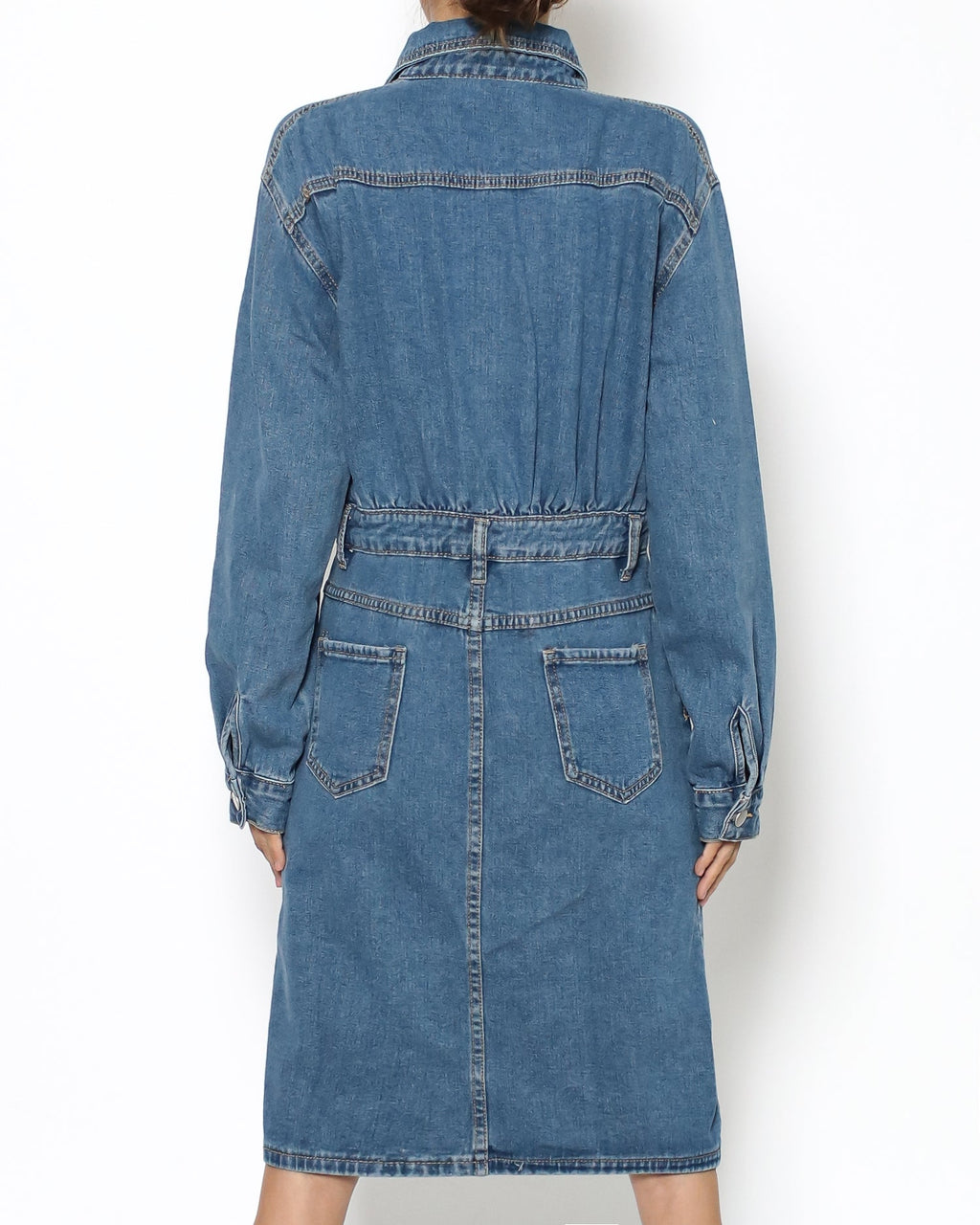denim split front dress *pre-order*