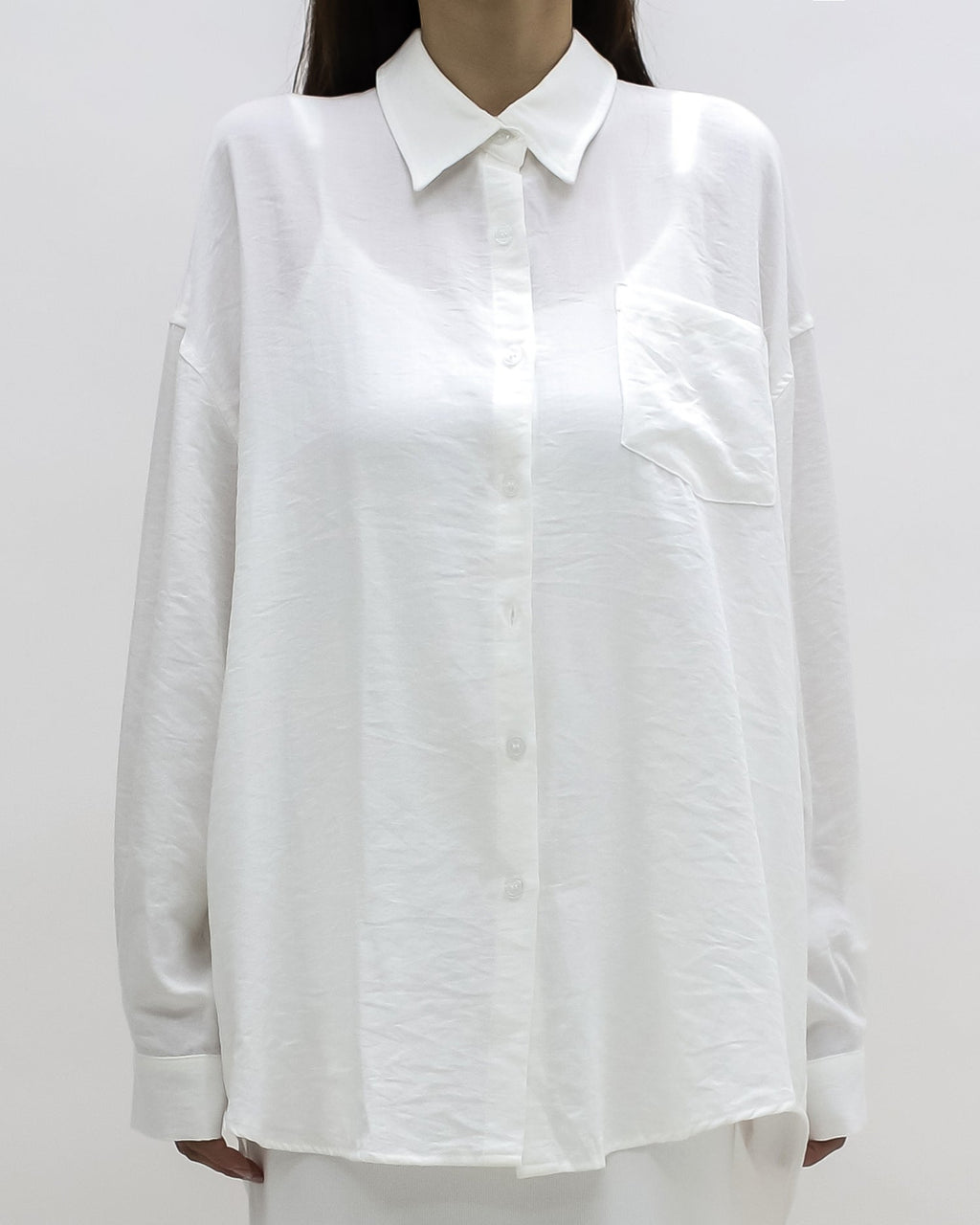 ivory shirt & longline mesh hem slip dress set