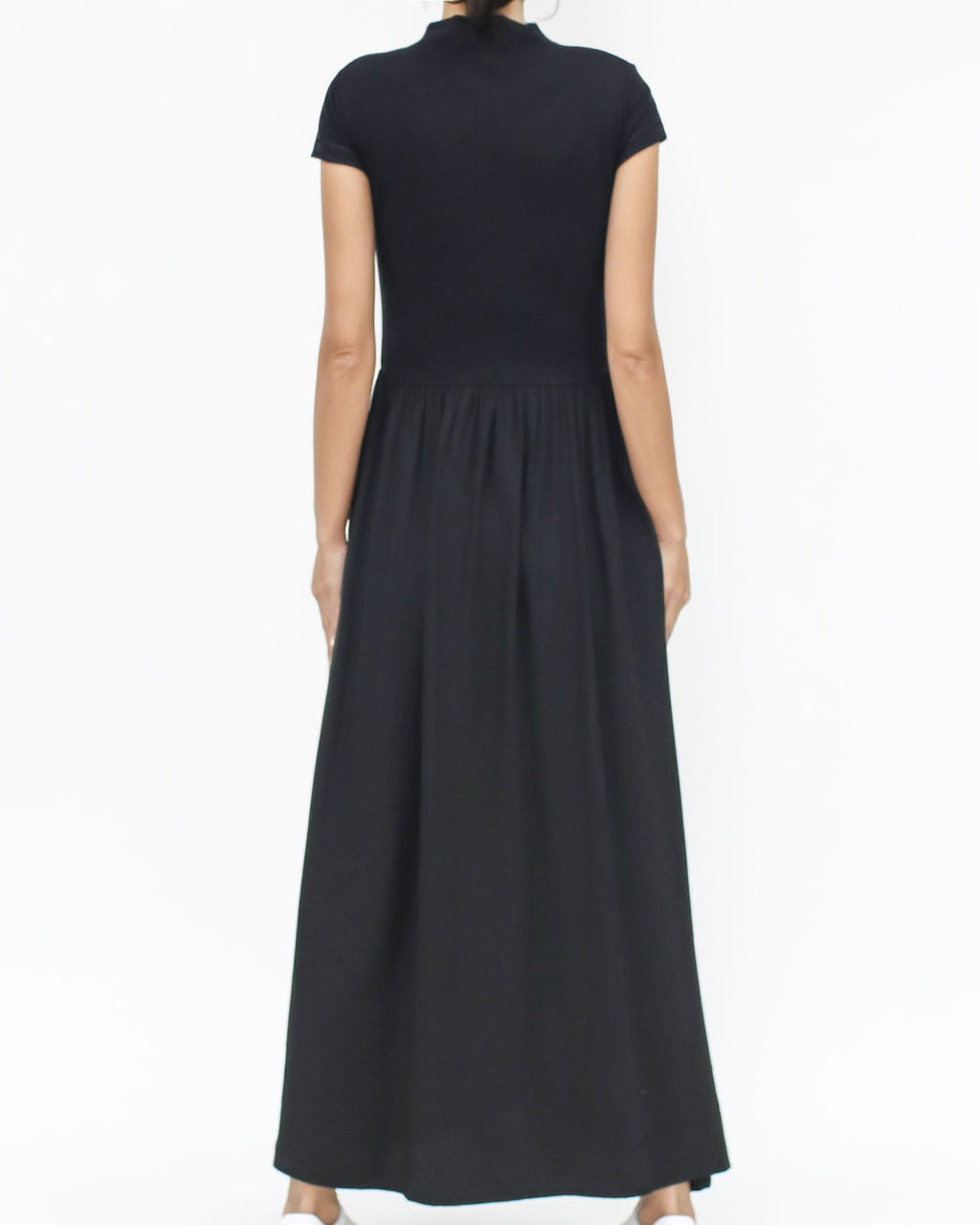 black jersey high neck & slinky flare dress *pre-order*