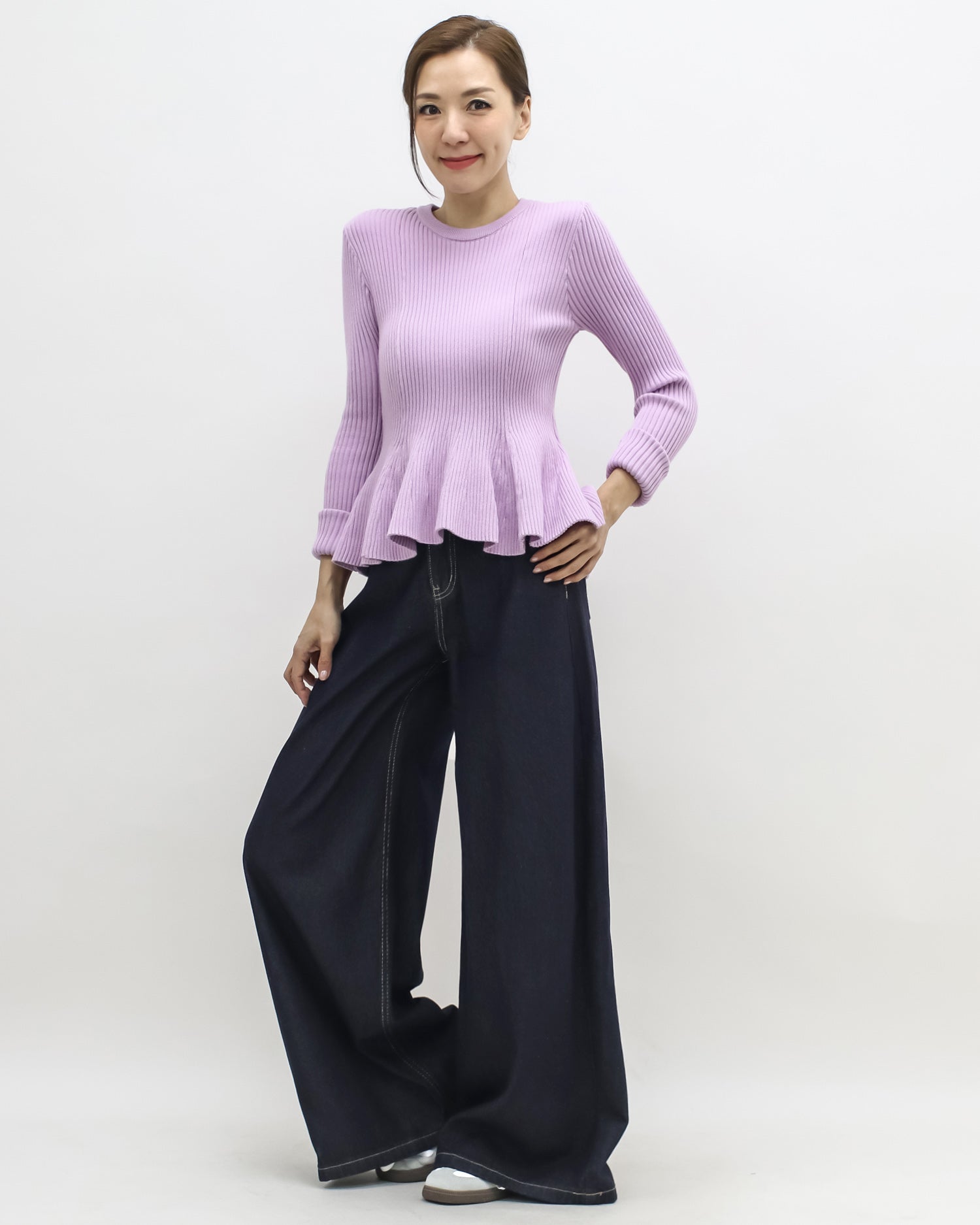 lilac flare knitted top