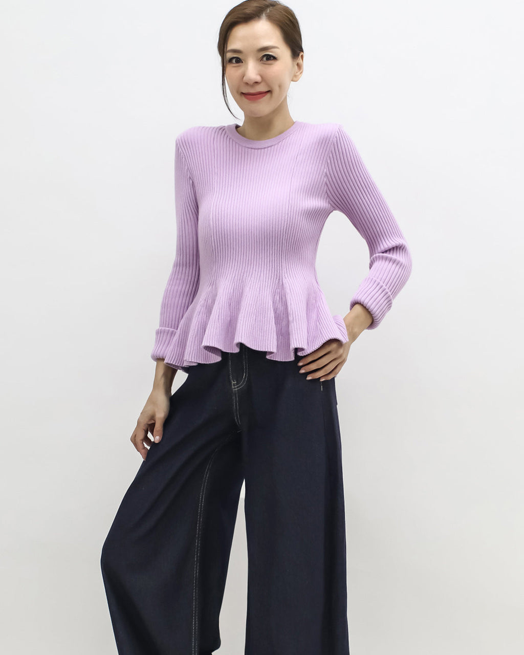 lilac flare knitted top