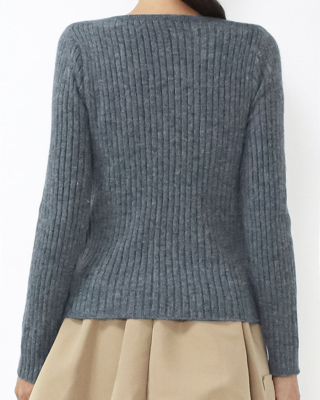 charcoal grey & grey layer knitted top *pre-order*