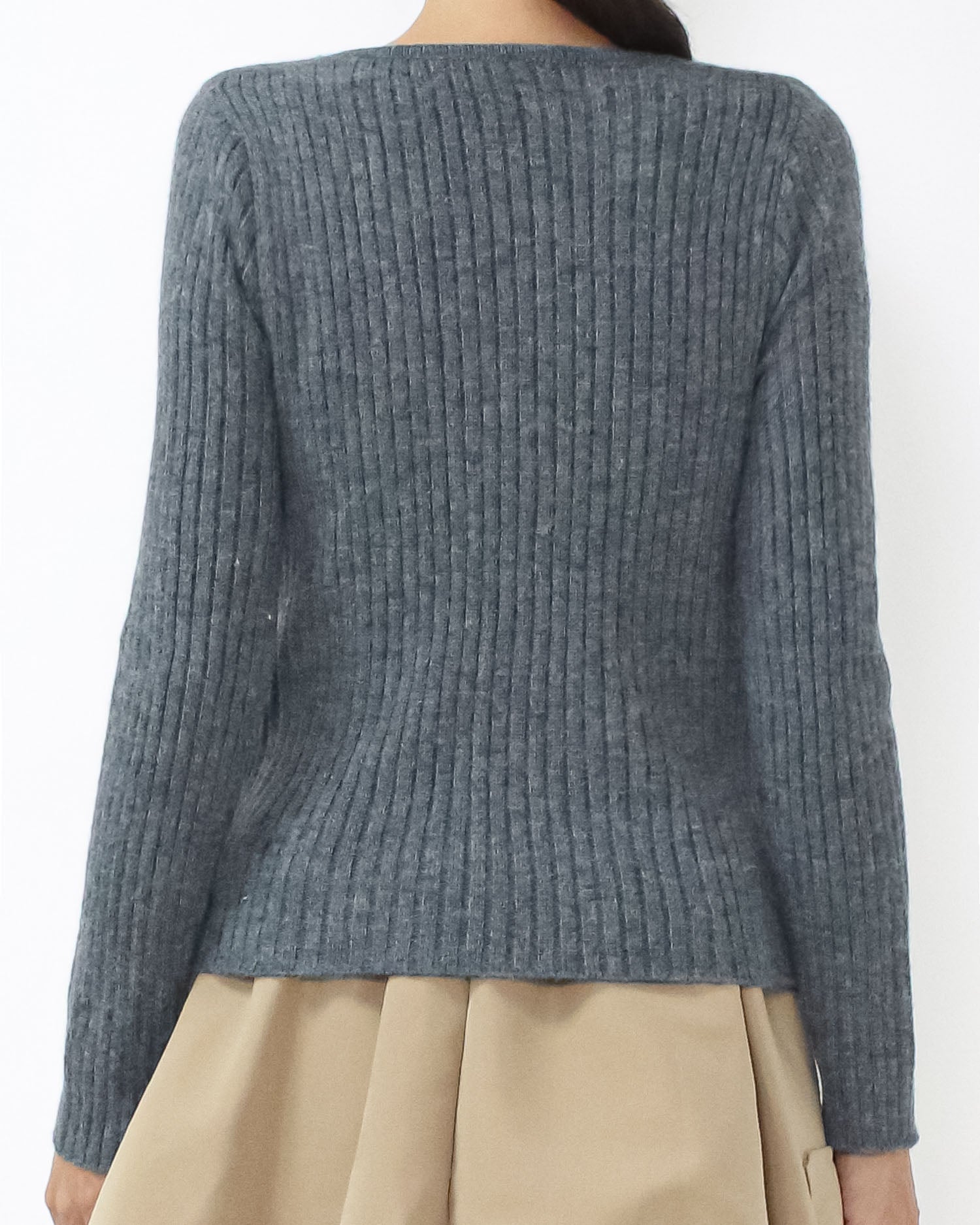 charcoal grey & grey layer knitted top *pre-order*