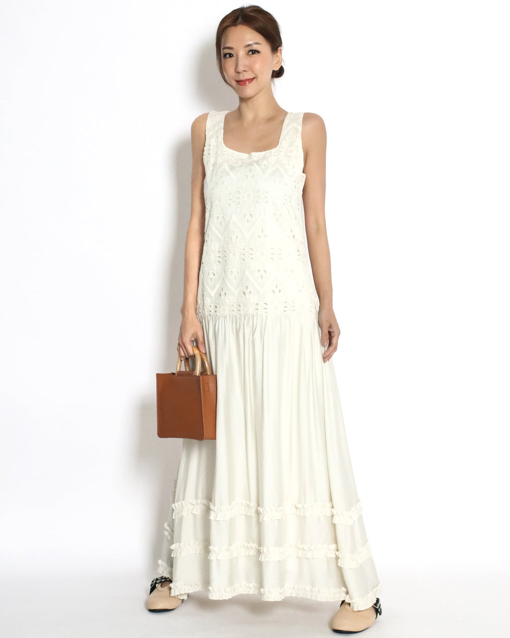 ivory crochet longline dress *pre-order*