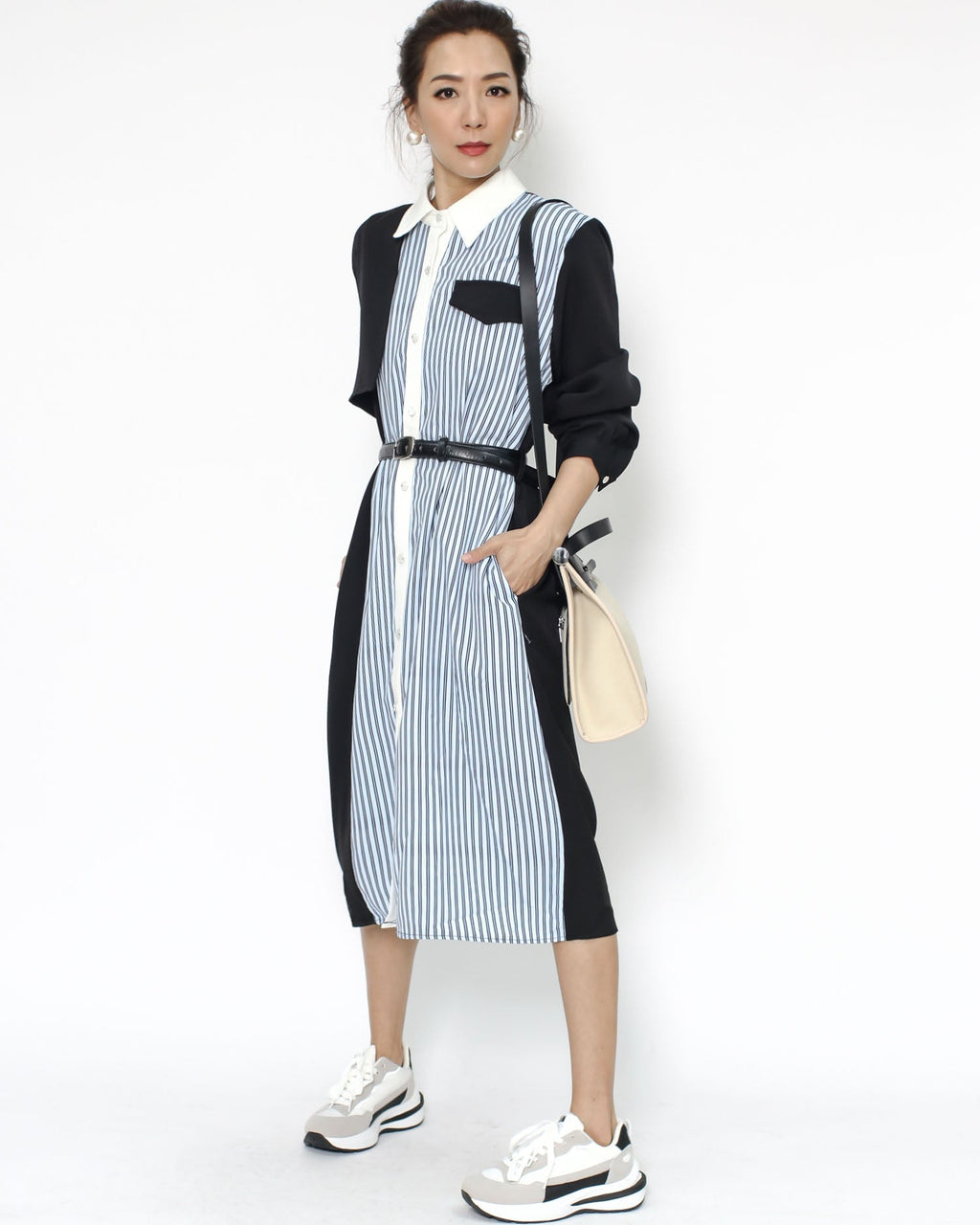 ivory grey & black sneakers *pre-order*