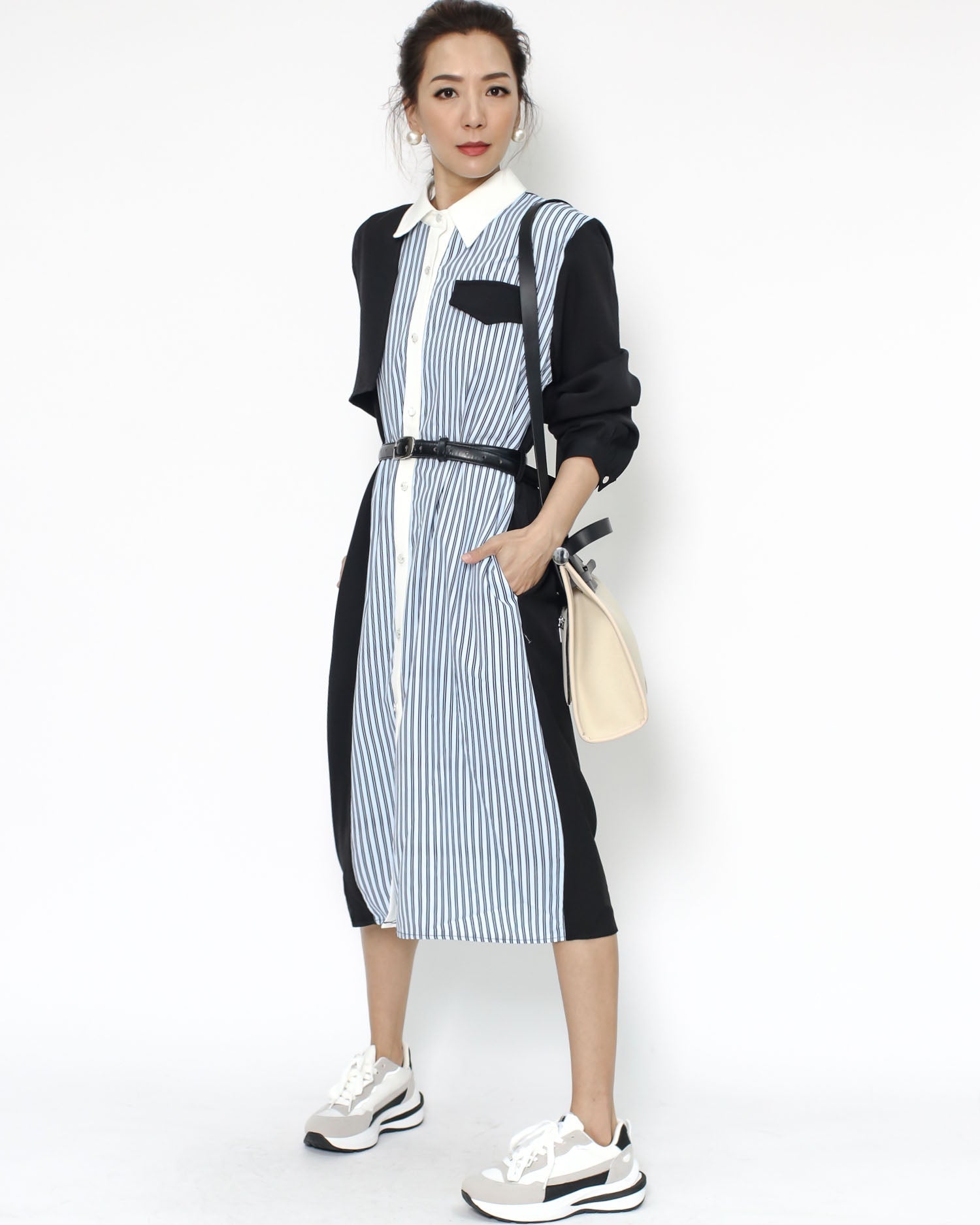 ivory grey & black sneakers *pre-order*