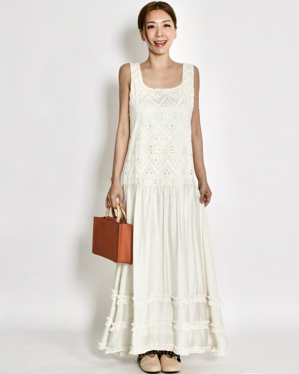 ivory crochet longline dress *pre-order*