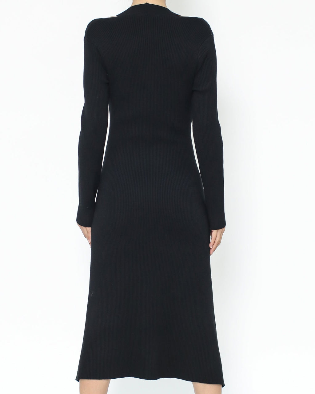 black cutout shoulders knitted dress *pre-order*
