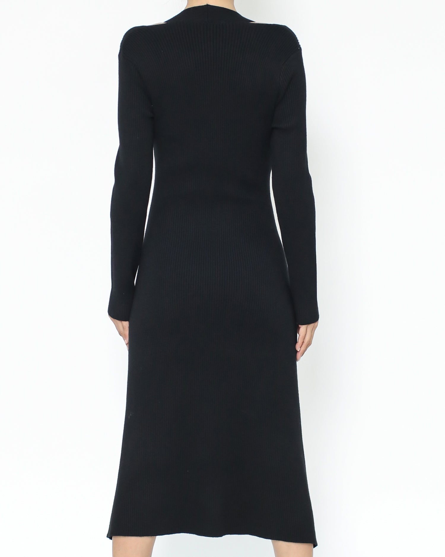 black cutout shoulders knitted dress *pre-order*