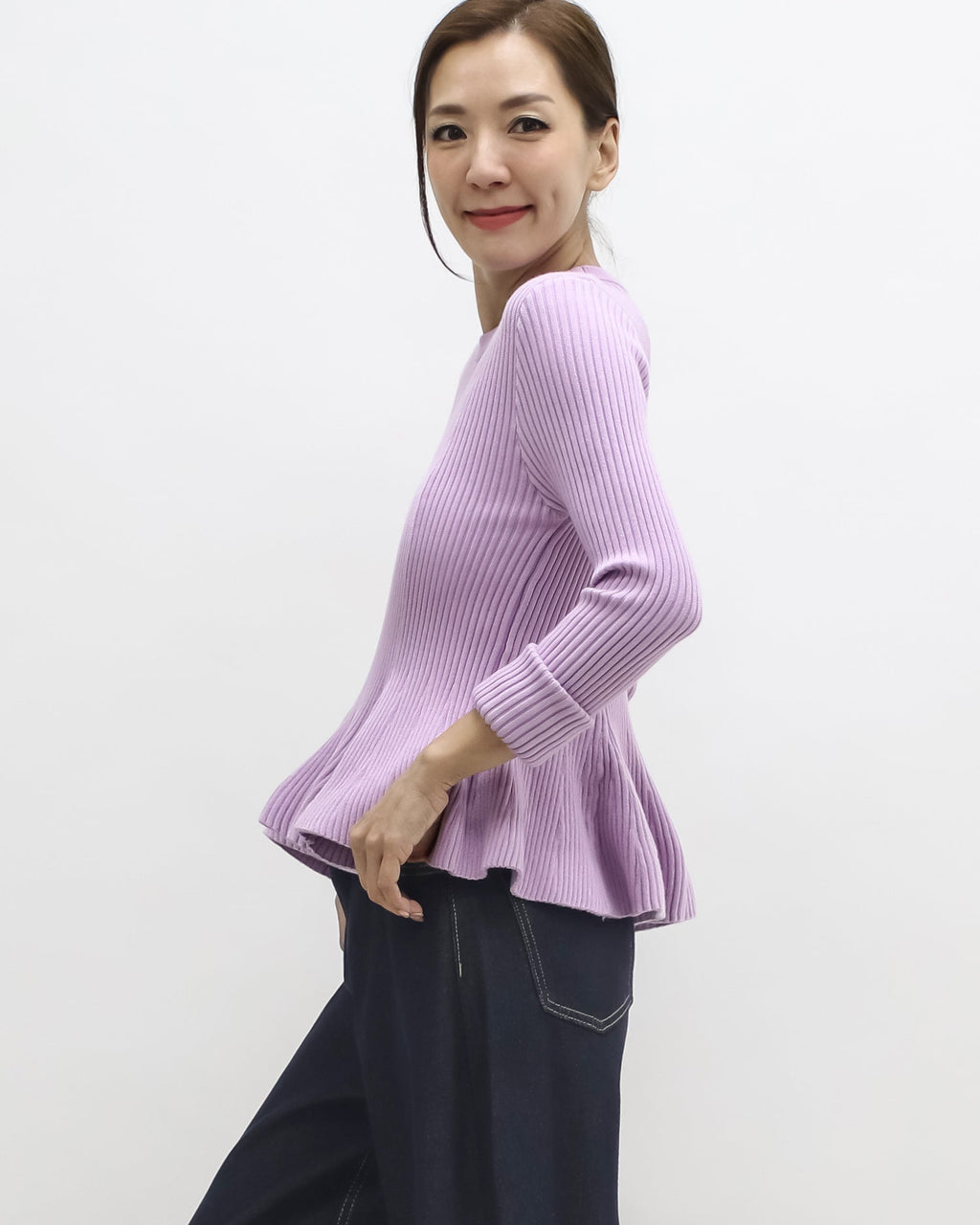 lilac flare knitted top
