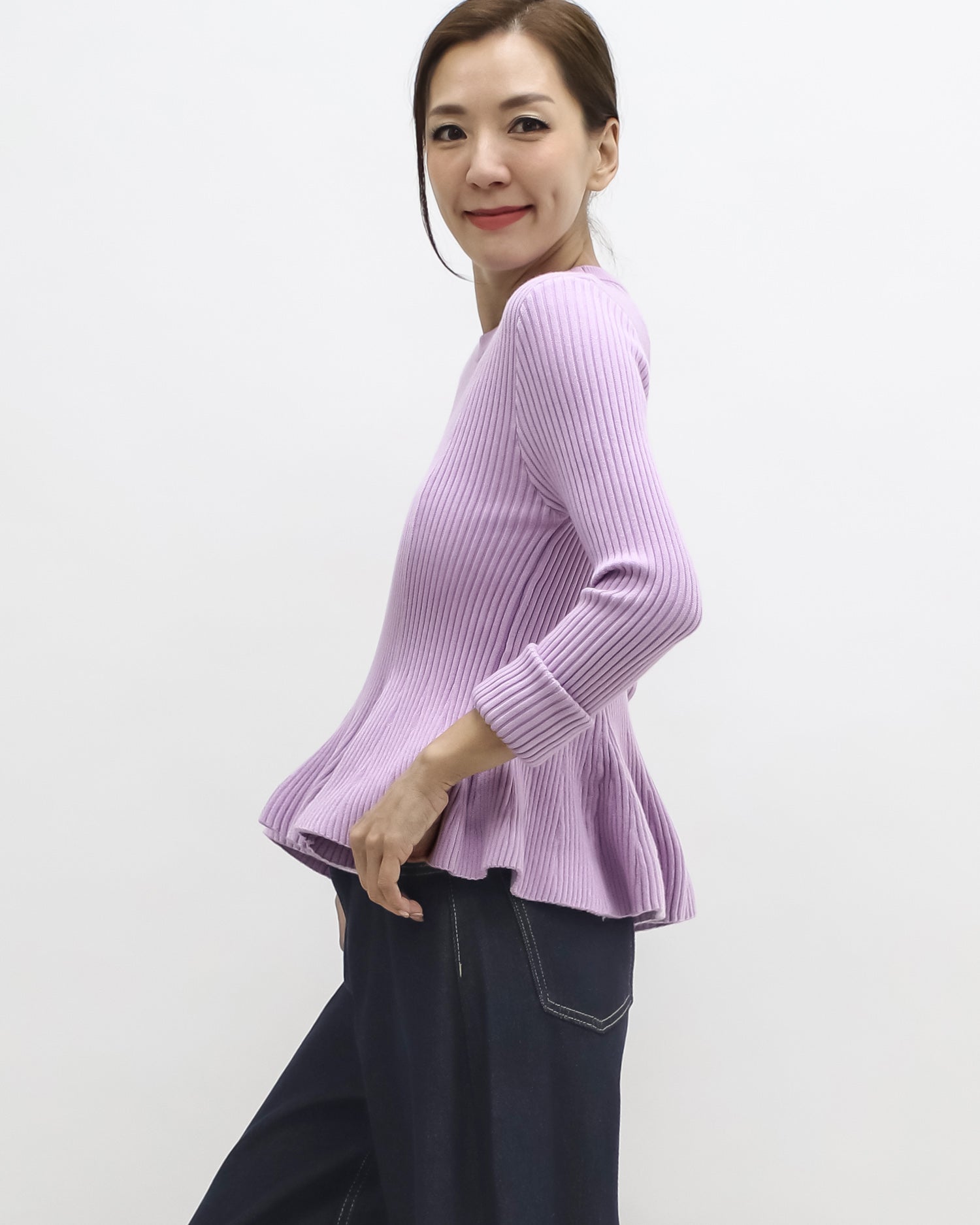 lilac flare knitted top