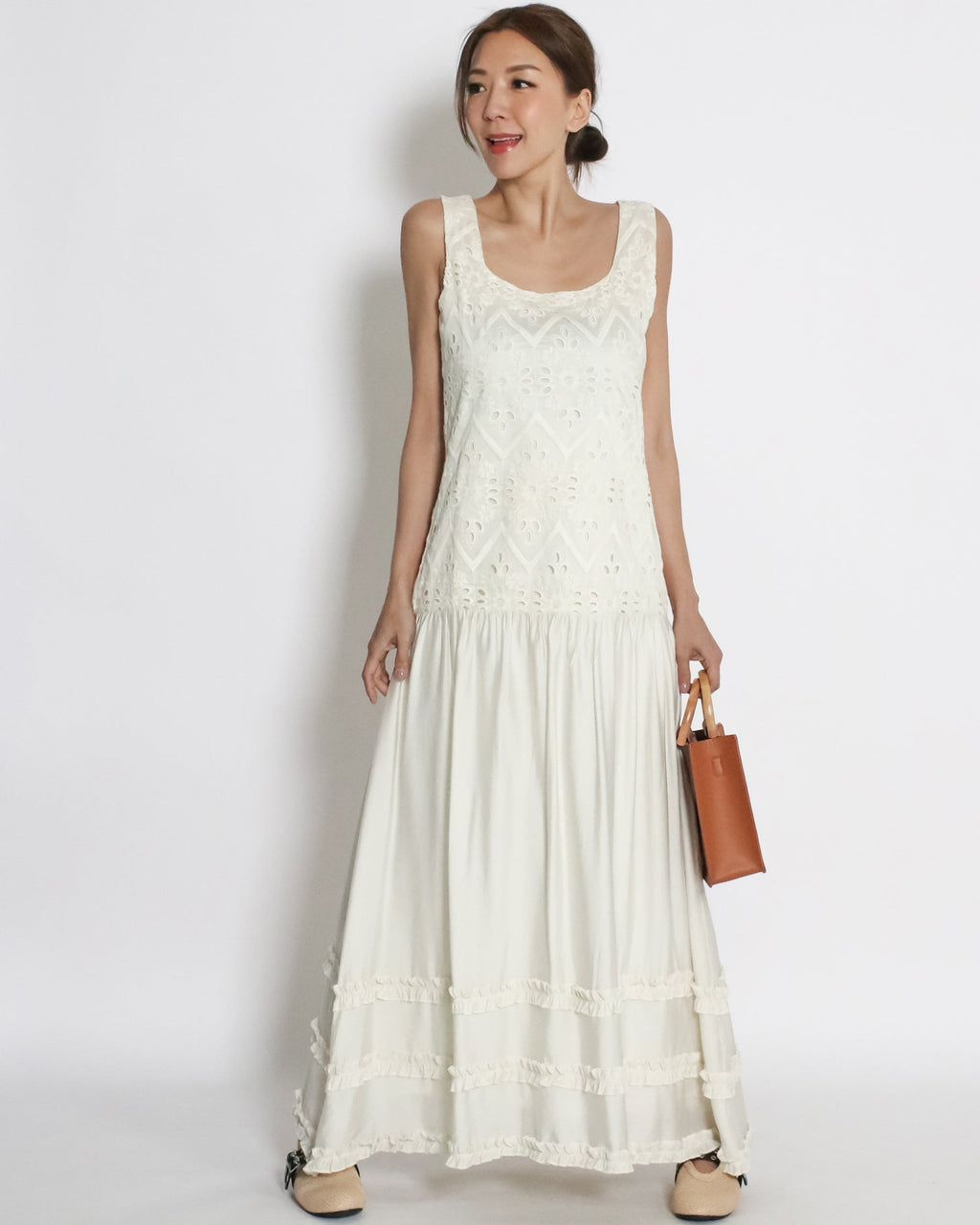 ivory crochet longline dress *pre-order*
