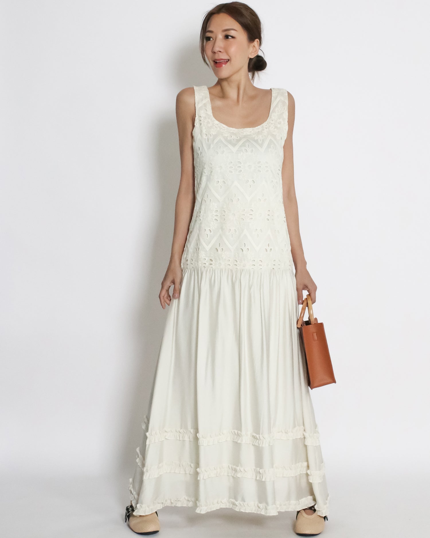 ivory crochet longline dress *pre-order*