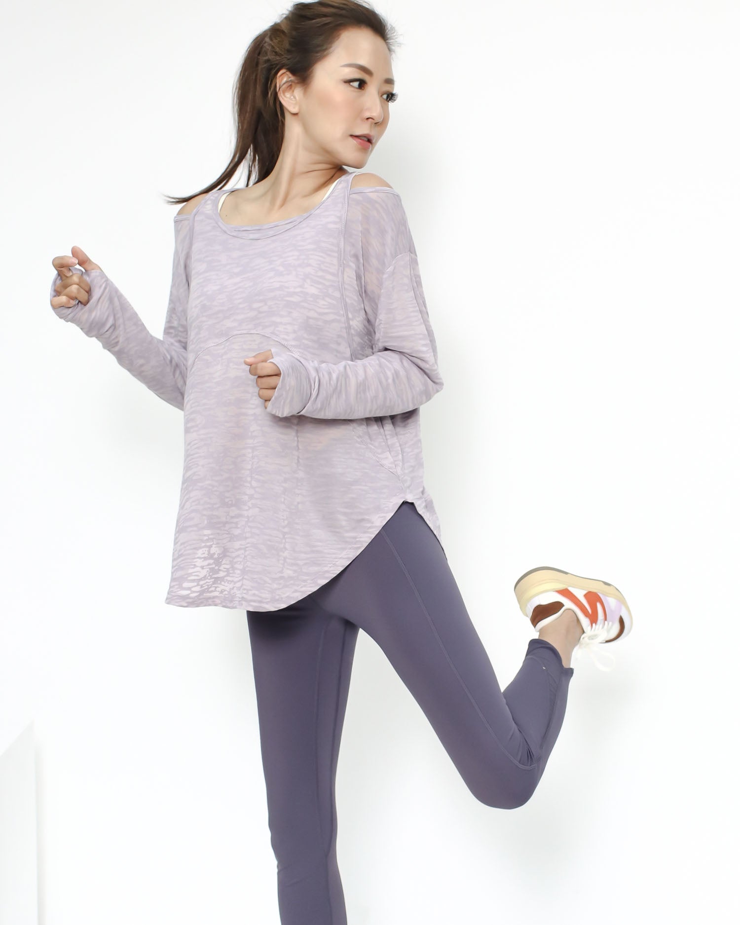 lilac cutout back sports top *pre-order*