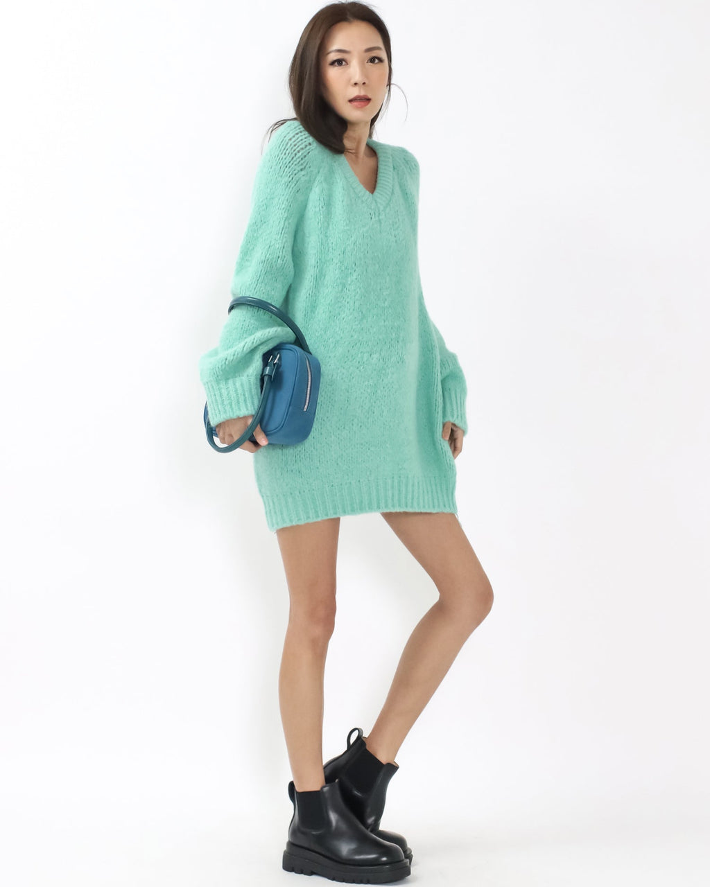 turquoise suede handbag *pre-order*