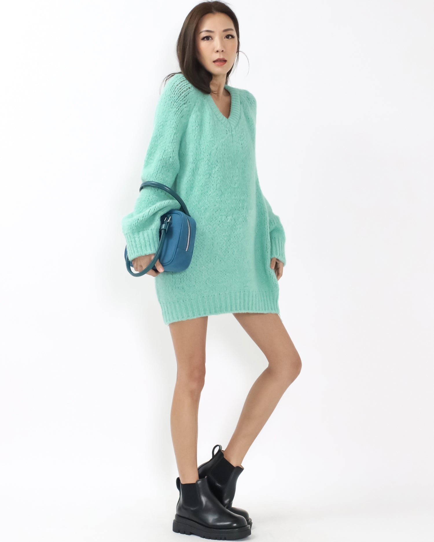 turquoise suede handbag *pre-order*