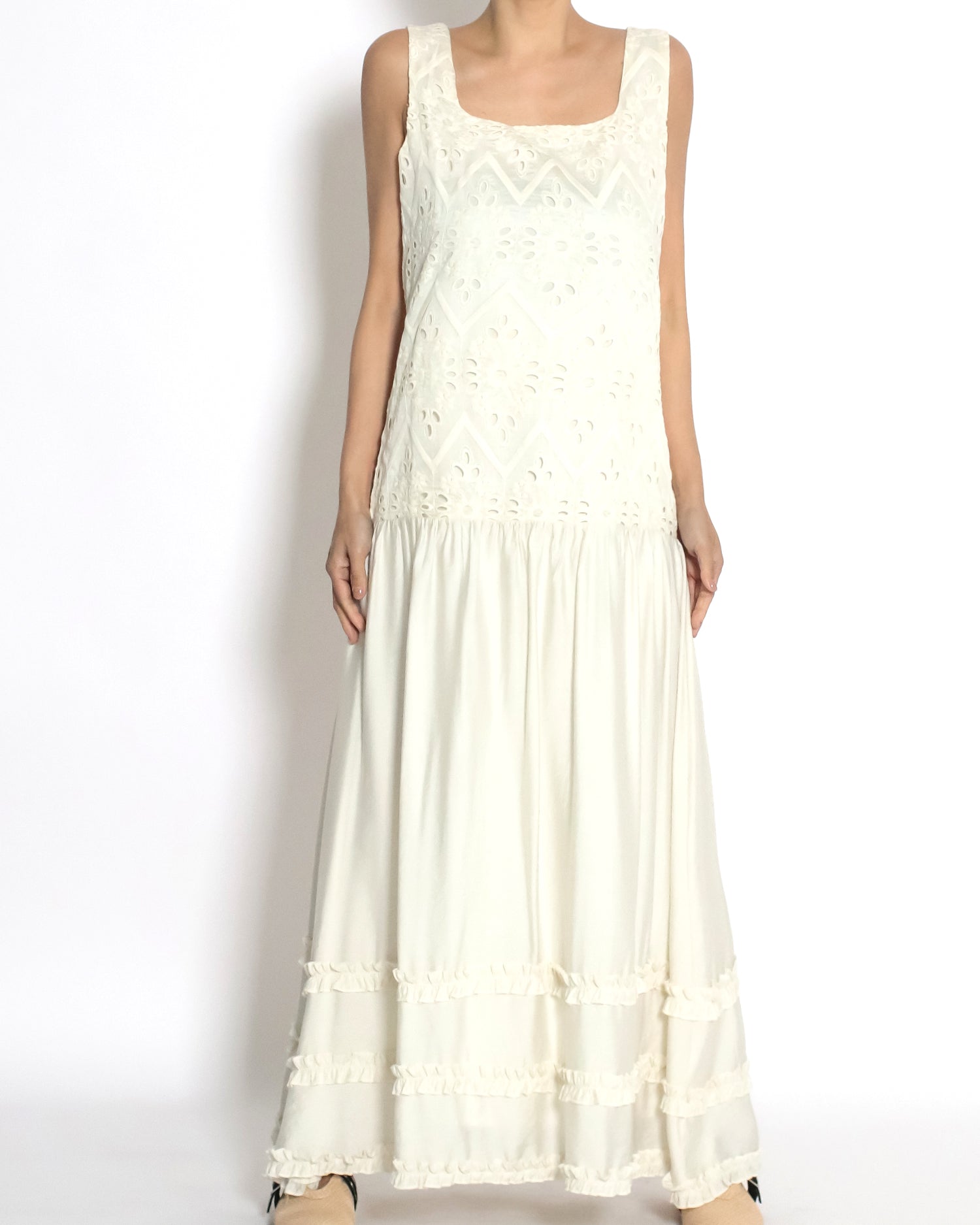 ivory crochet longline dress *pre-order*