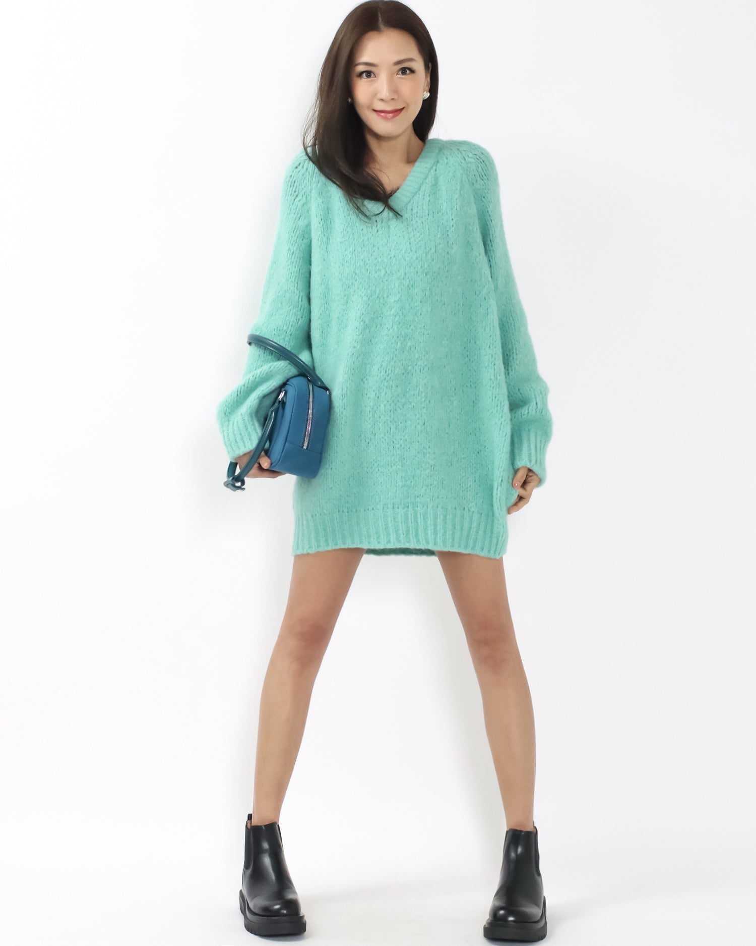 turquoise suede handbag *pre-order*