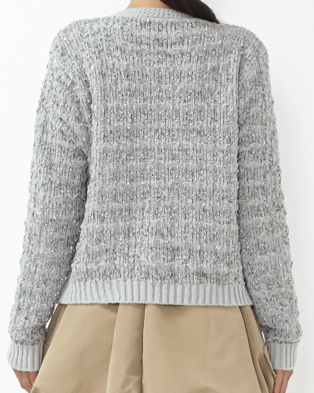 grey boucle knitted cardigan *pre-order*