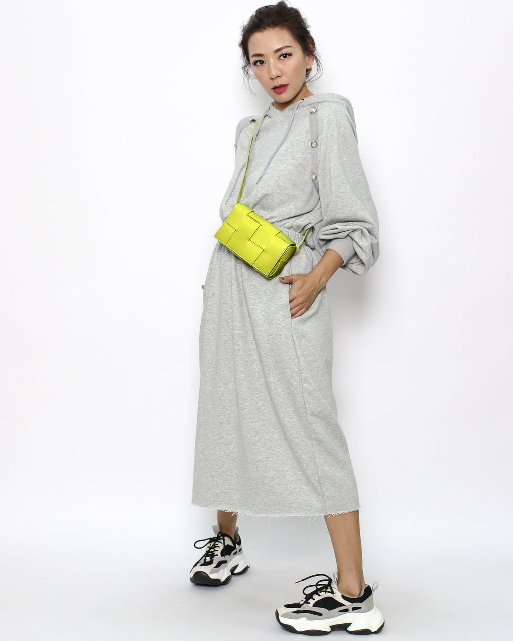 neon green weave leather waist bag *pre-order*