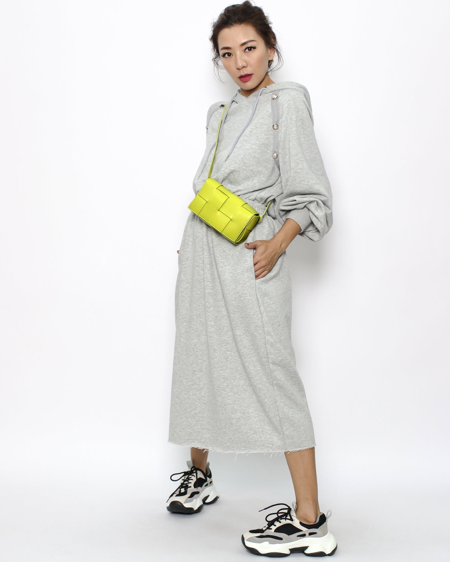 neon green weave leather waist bag *pre-order*