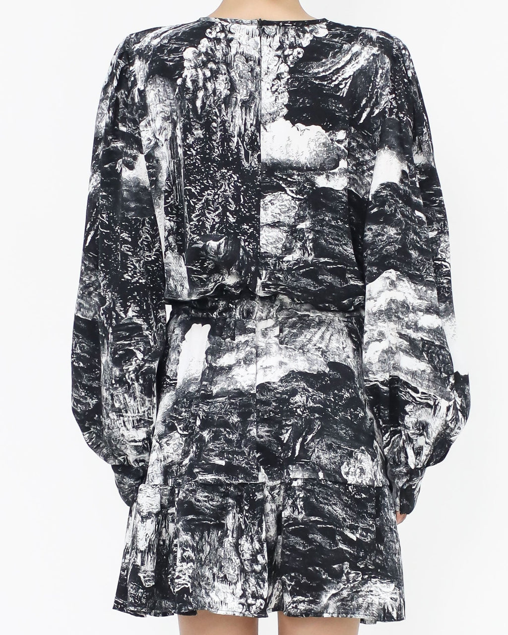 black printed chiffon dress *pre-order*