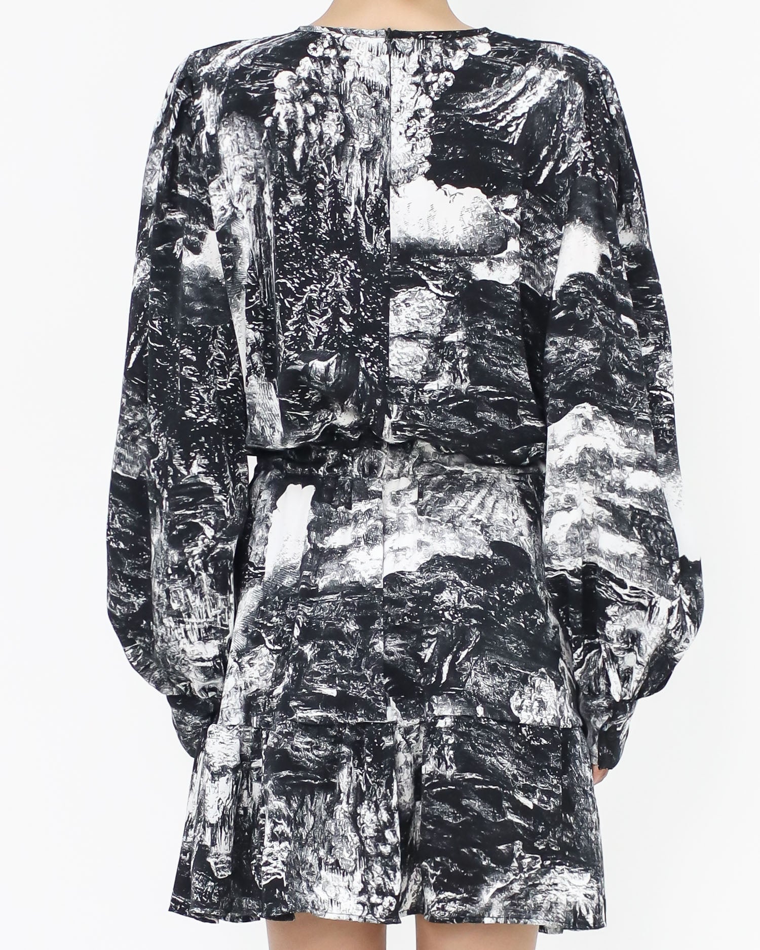 black printed chiffon dress *pre-order*