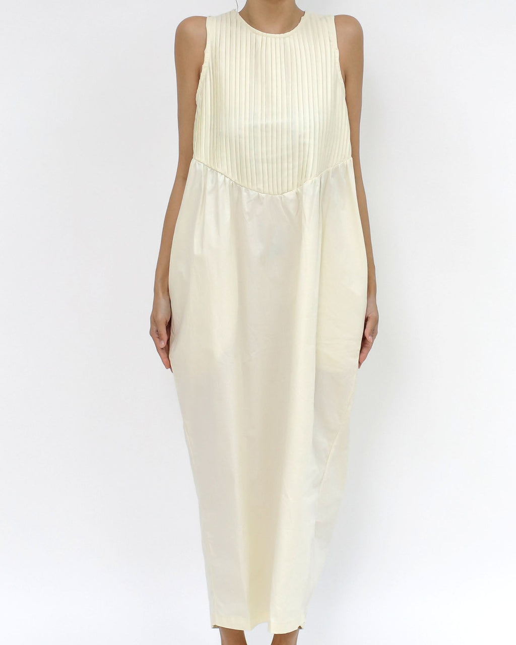 ivory stitched balloon longline shirt dress *pre-order*