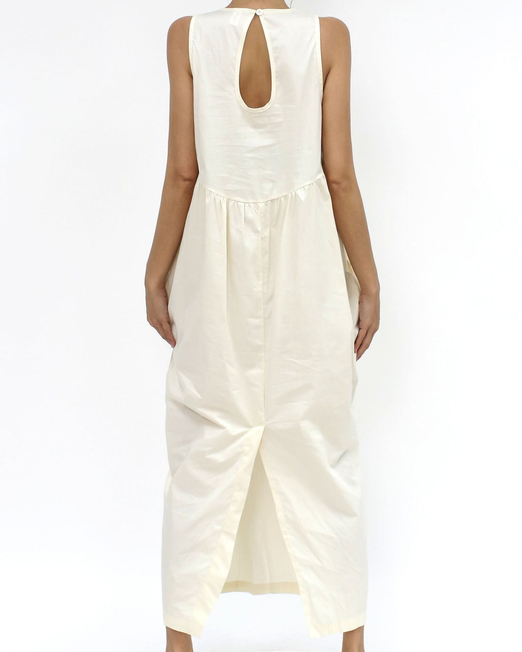 ivory stitched balloon longline shirt dress *pre-order*