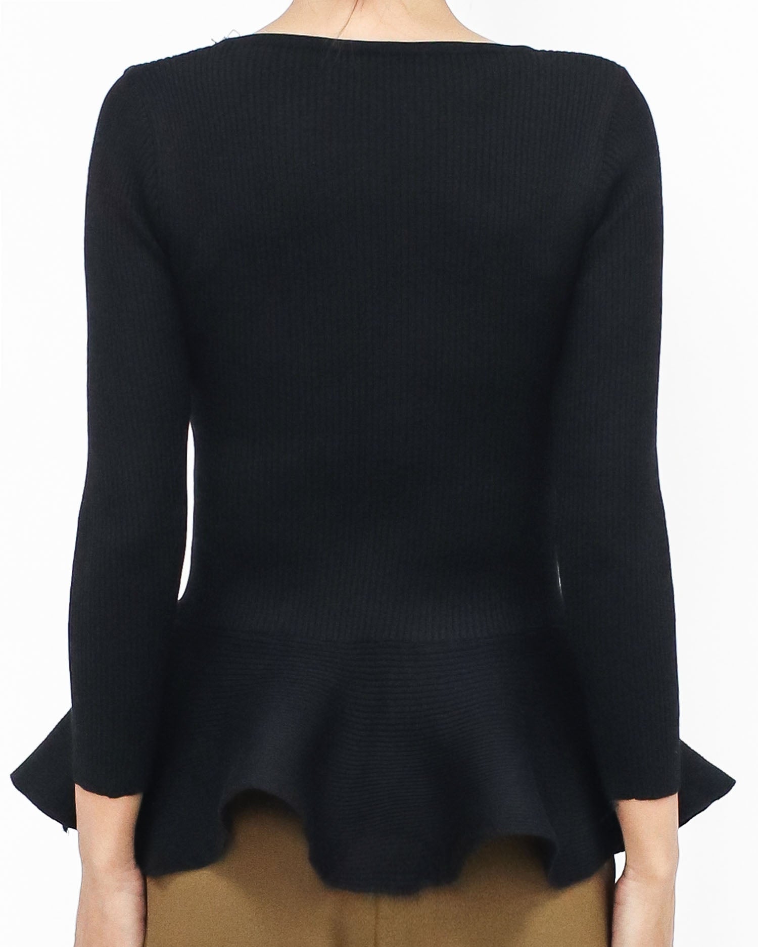 black ruffle hem knitted top *pre-order*