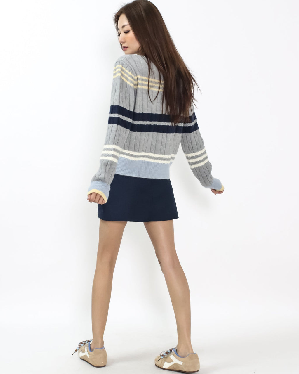 navy w/ gold embroidered front skort *pre-order*