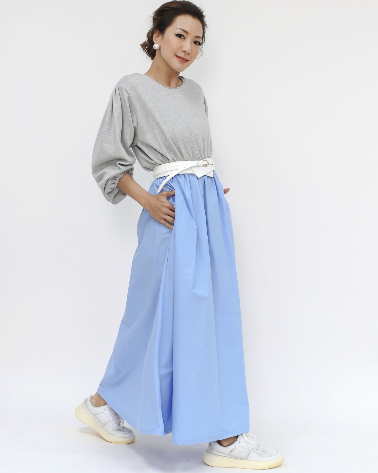 ivory buckle front PU leather belt *pre-order*