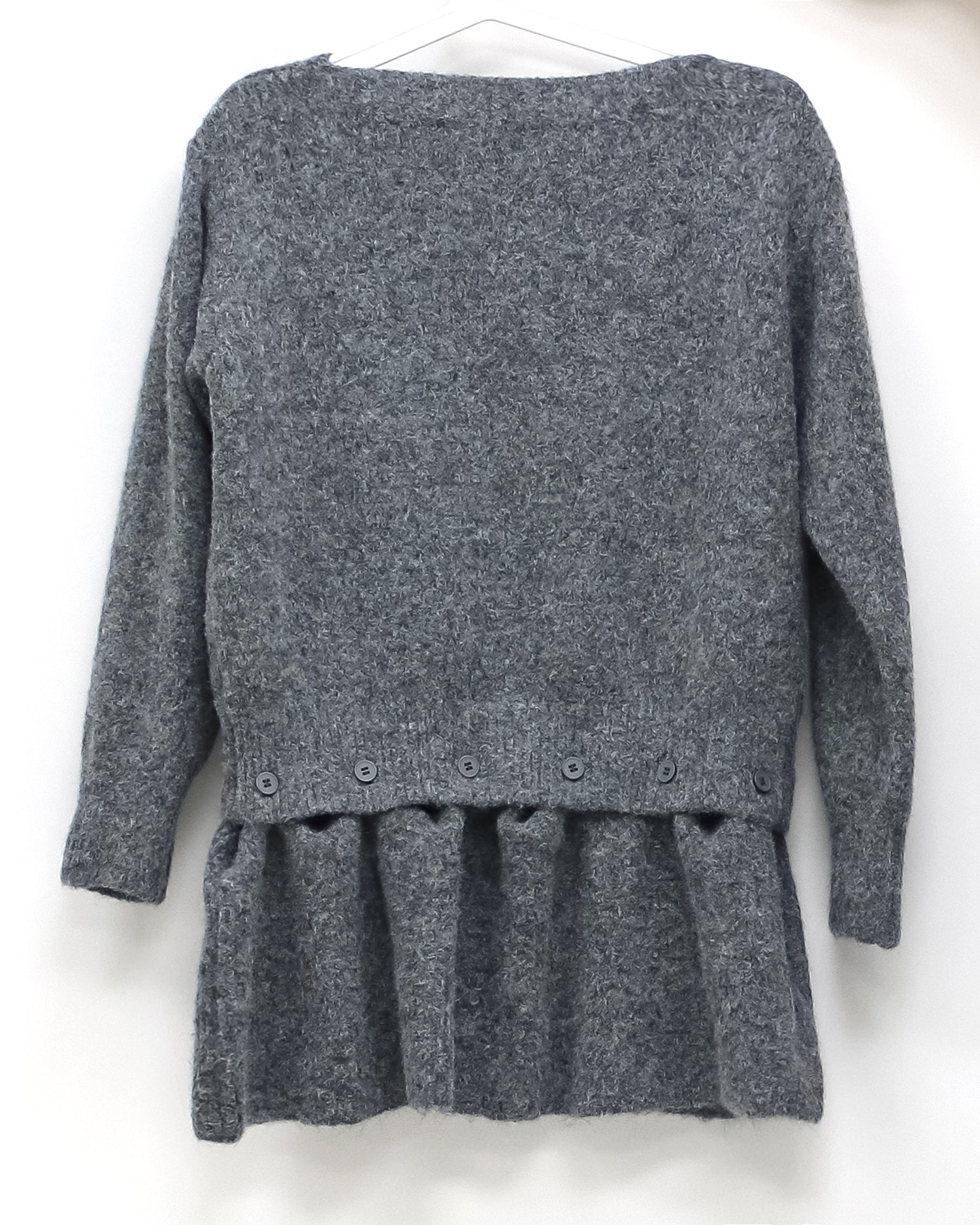 grey flare hem knitted top