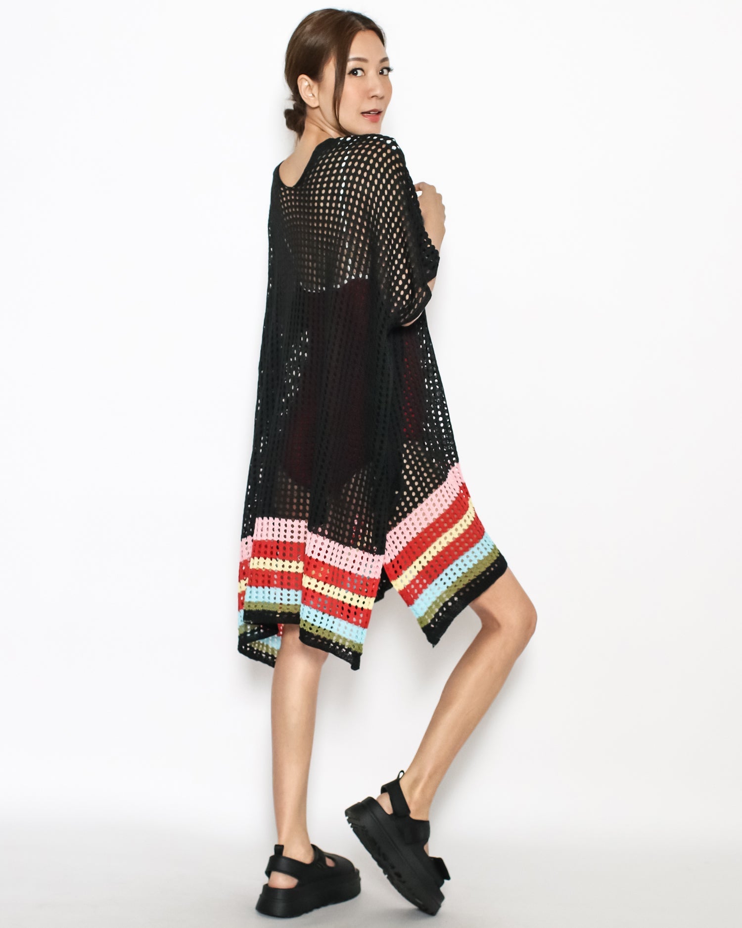 black stripes knitted cover up dress *pre-order*