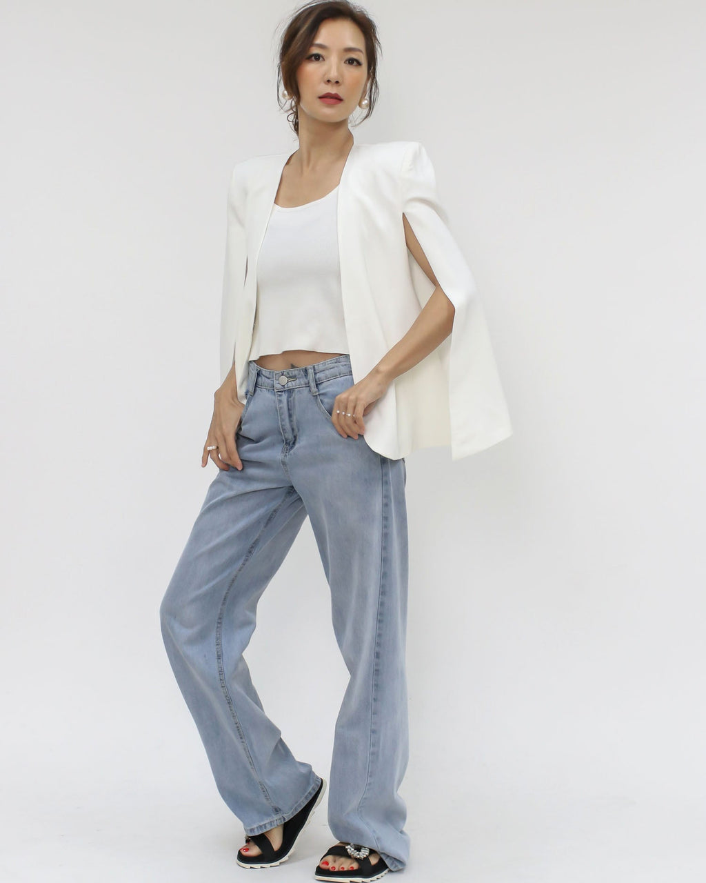 ivory blazer cape jacket *pre-order*