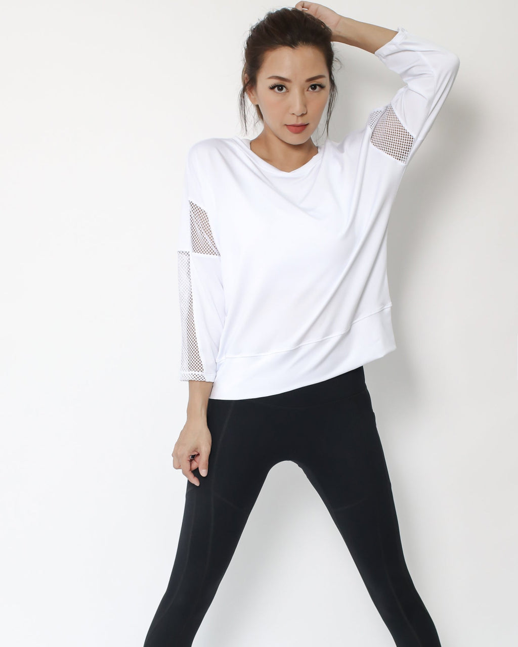 white nets open back sporty top *pre-order*