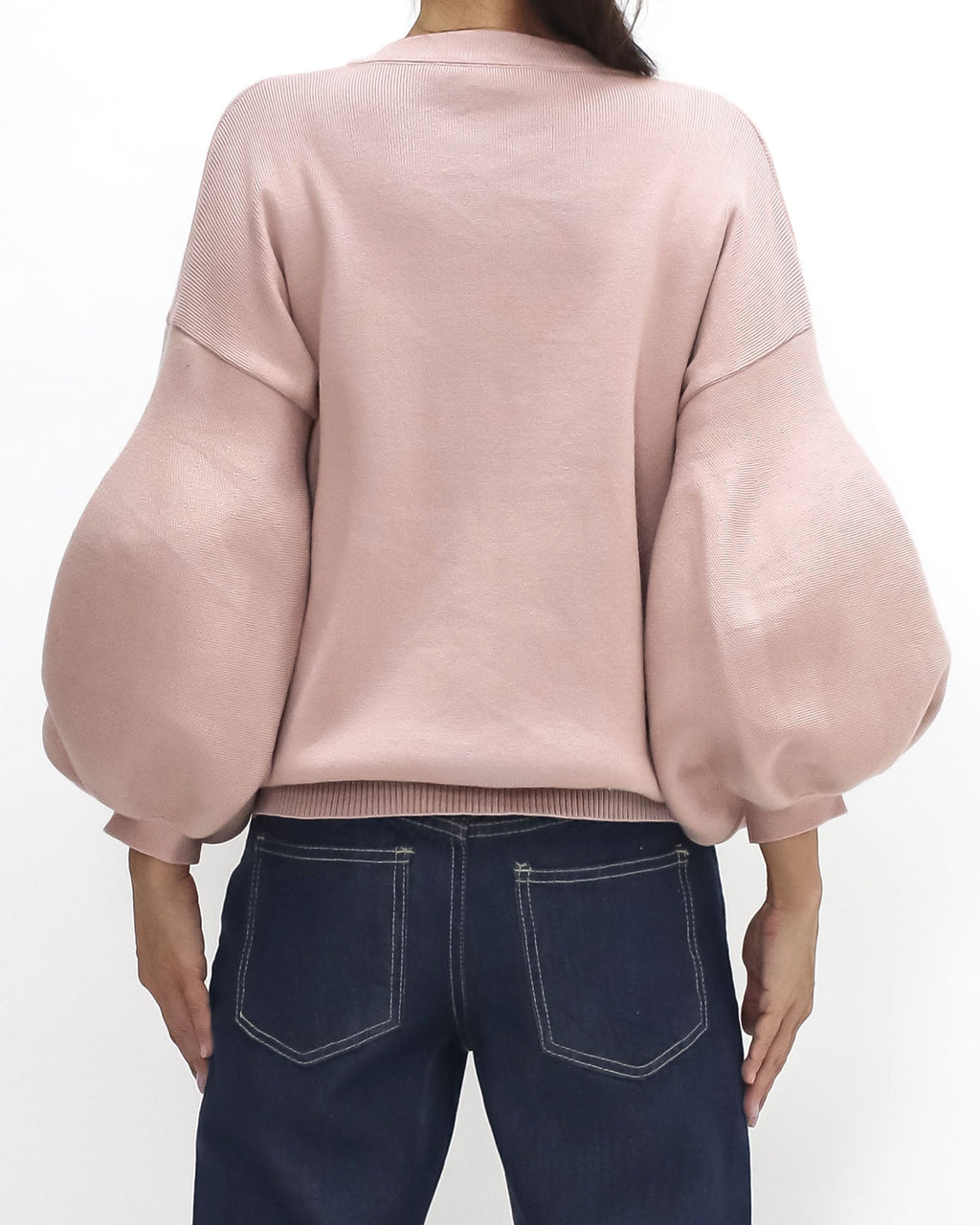 pink puff sleeves knitted top *pre-order*