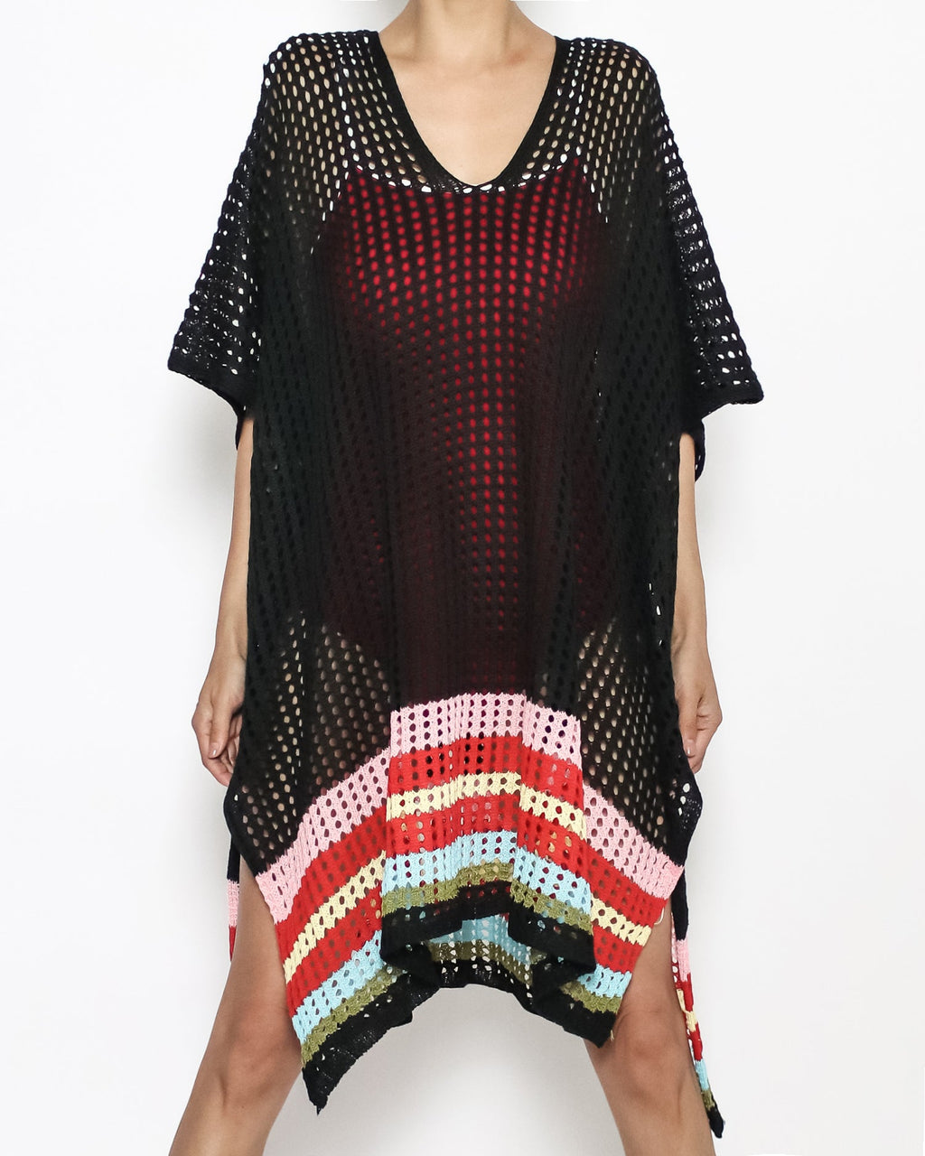 black stripes knitted cover up dress *pre-order*