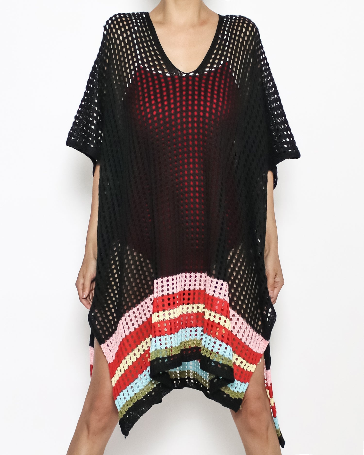 black stripes knitted cover up dress *pre-order*