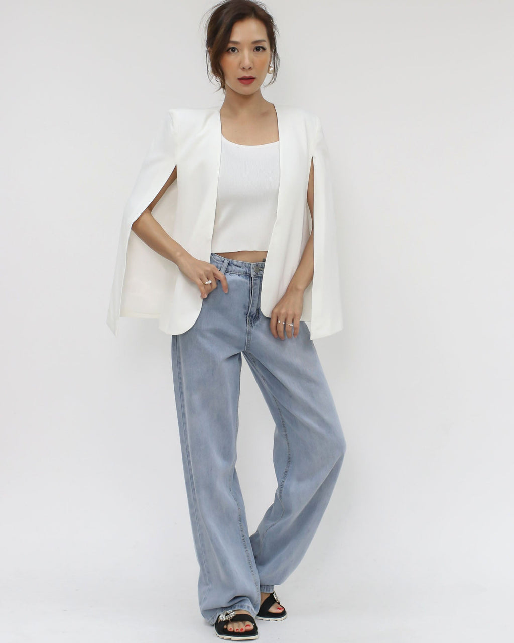 ivory blazer cape jacket *pre-order*