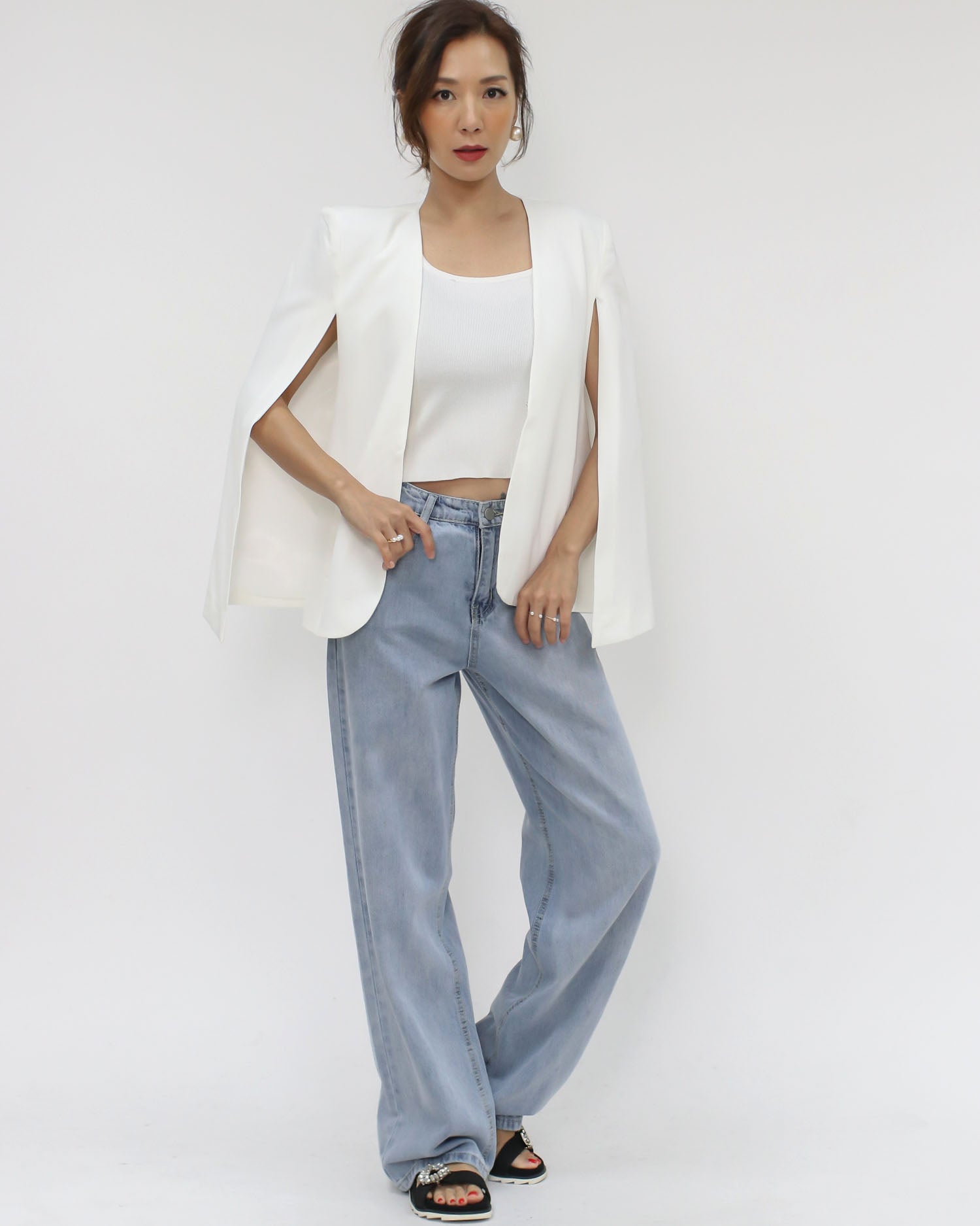 ivory blazer cape jacket *pre-order*