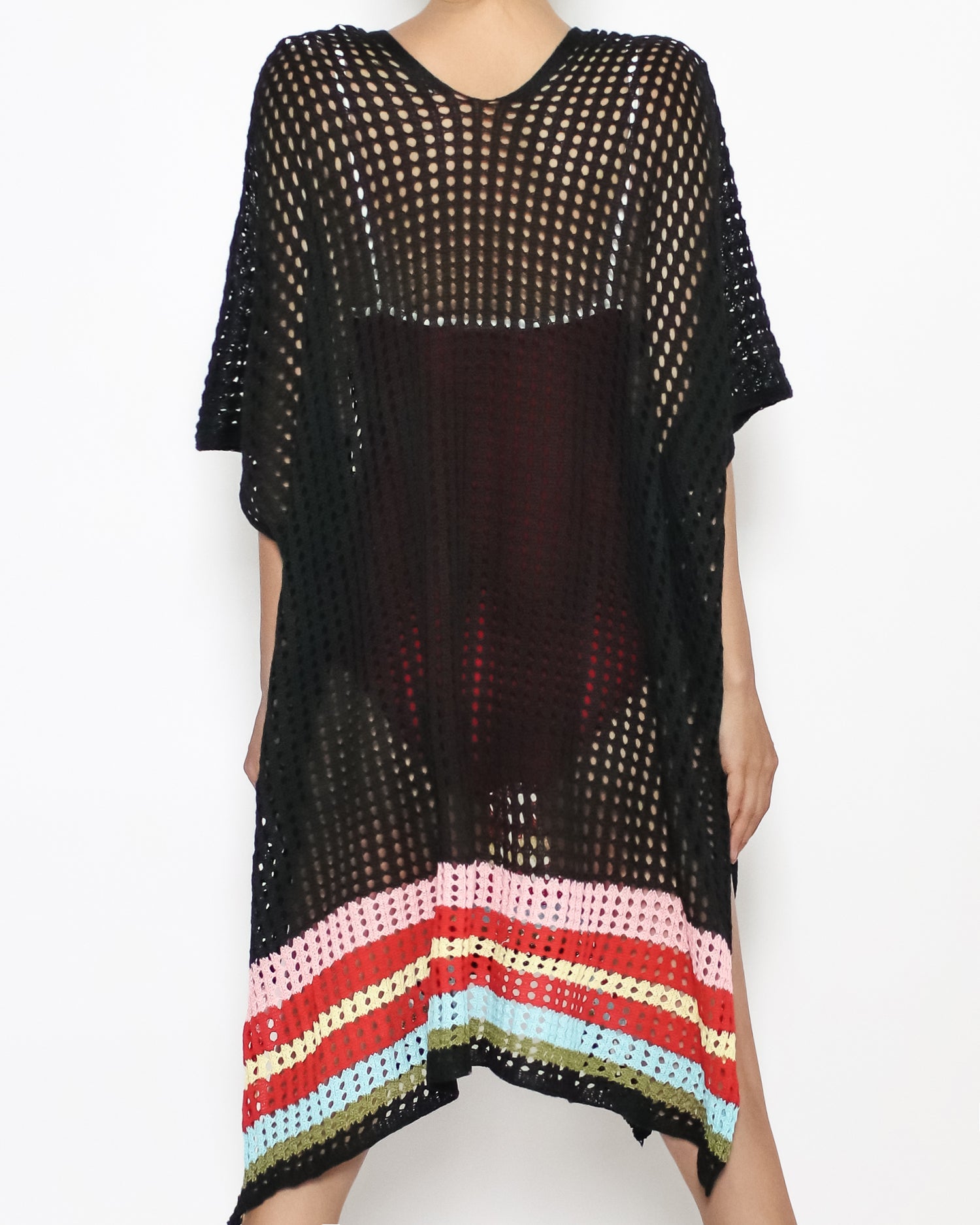 black stripes knitted cover up dress *pre-order*