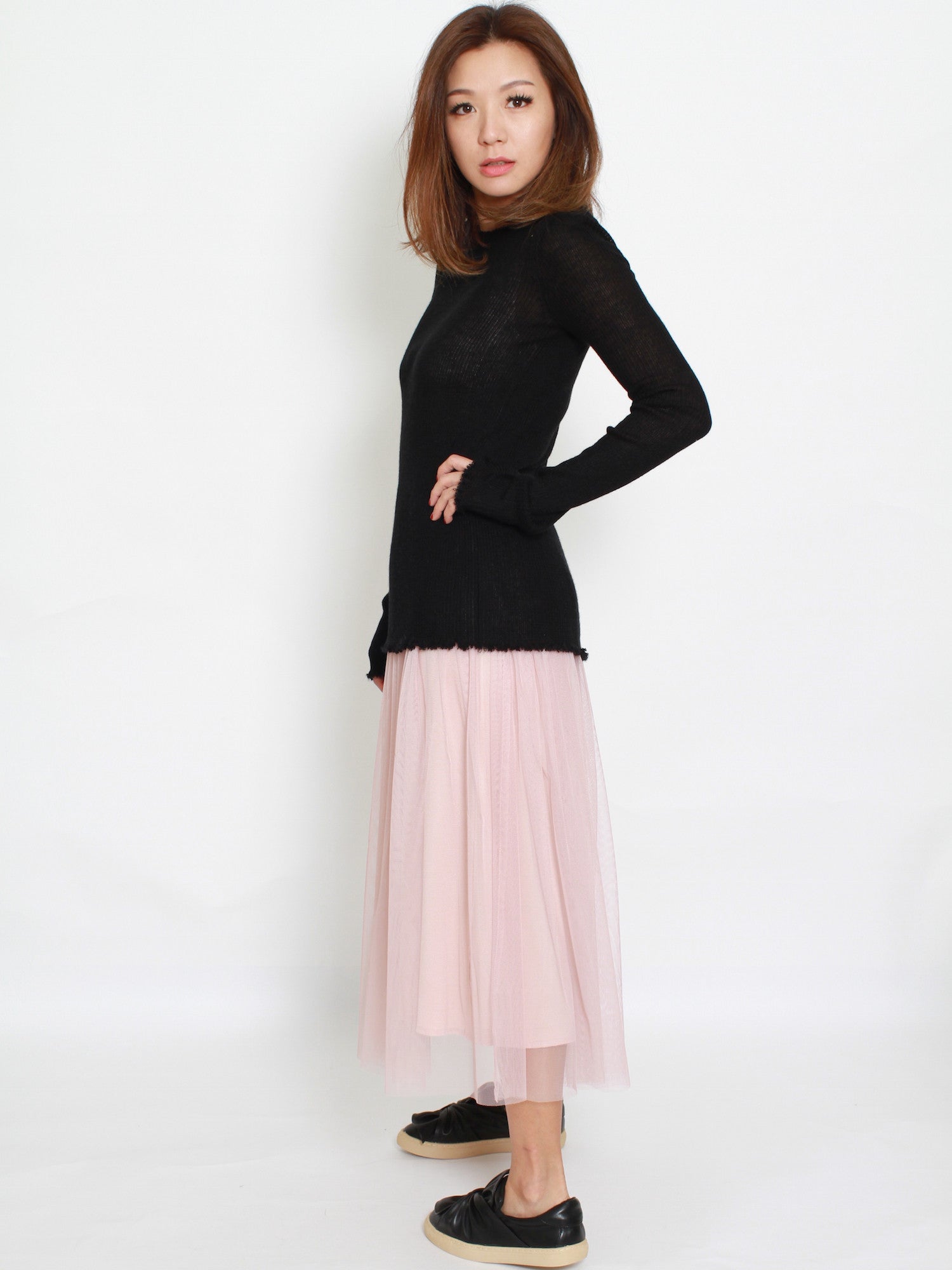 pink mesh layers longline slip dress *pre-order*